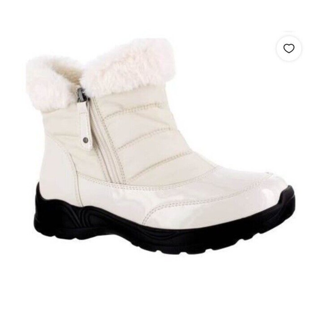 Easy Street Women Fur Cuff Winter Ankle Booties Frosty Size US 7M Winter White